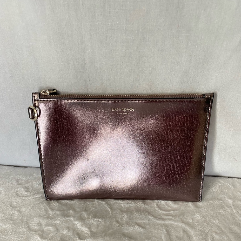 Kate Spade metallic large pouch